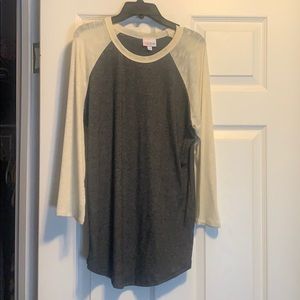 Lularoe baseball top, size small. Worn once.